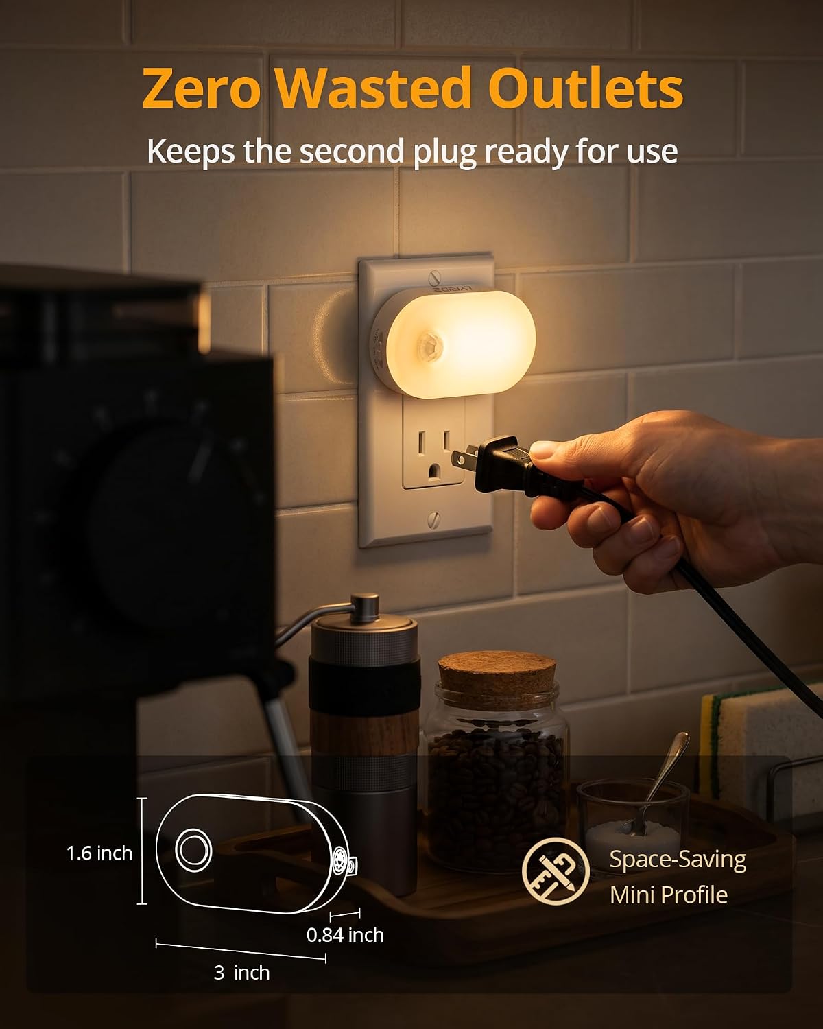 Lyridz Plug in Night Light with Motion Sensor, 120LM Superior Bright Smart Mini LED Nightlight, Warm White with Stepless Adjustable…