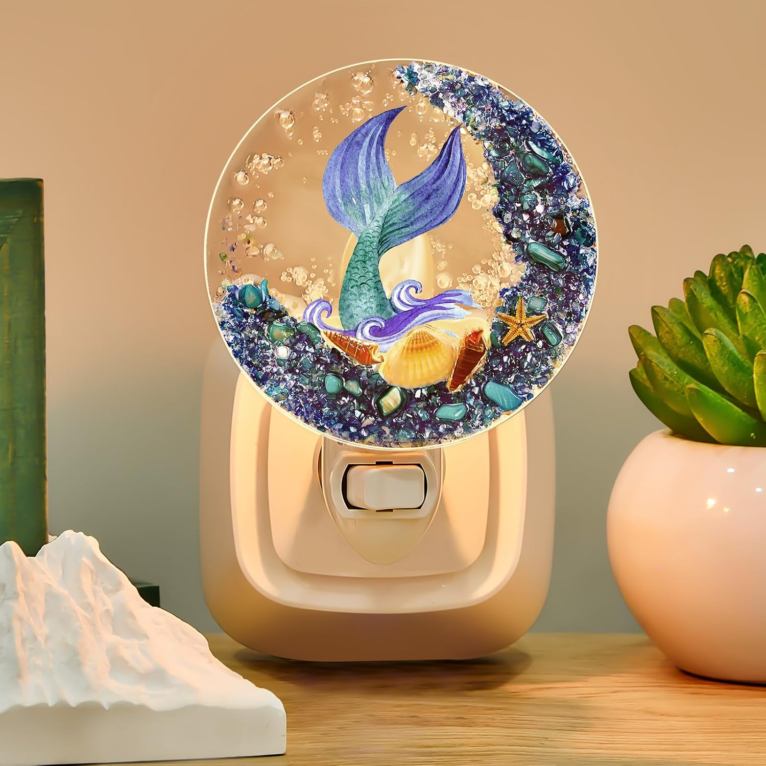Hortsun Plug in Seashell Night Light Ocean Sea Animal Decorative Night Light Plug in Beach Lamps Vintage Ocean Lamps for Adult for Home…