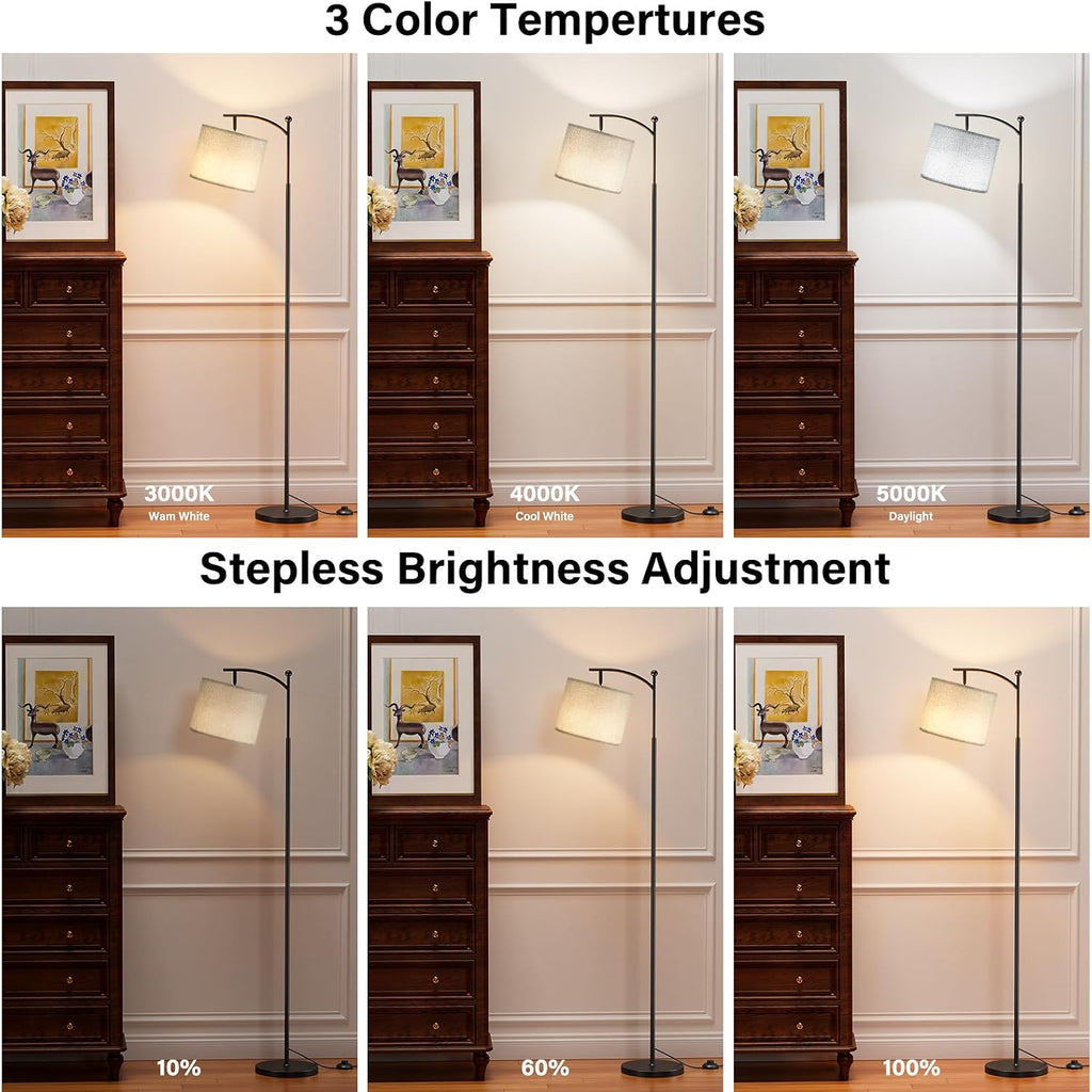 Ambimall 60" Floor Lamp with Remote Control and Stepless Dimmable Bulb, Colors Temperature & Brightness Adjustable, Modern Floor Lamps…