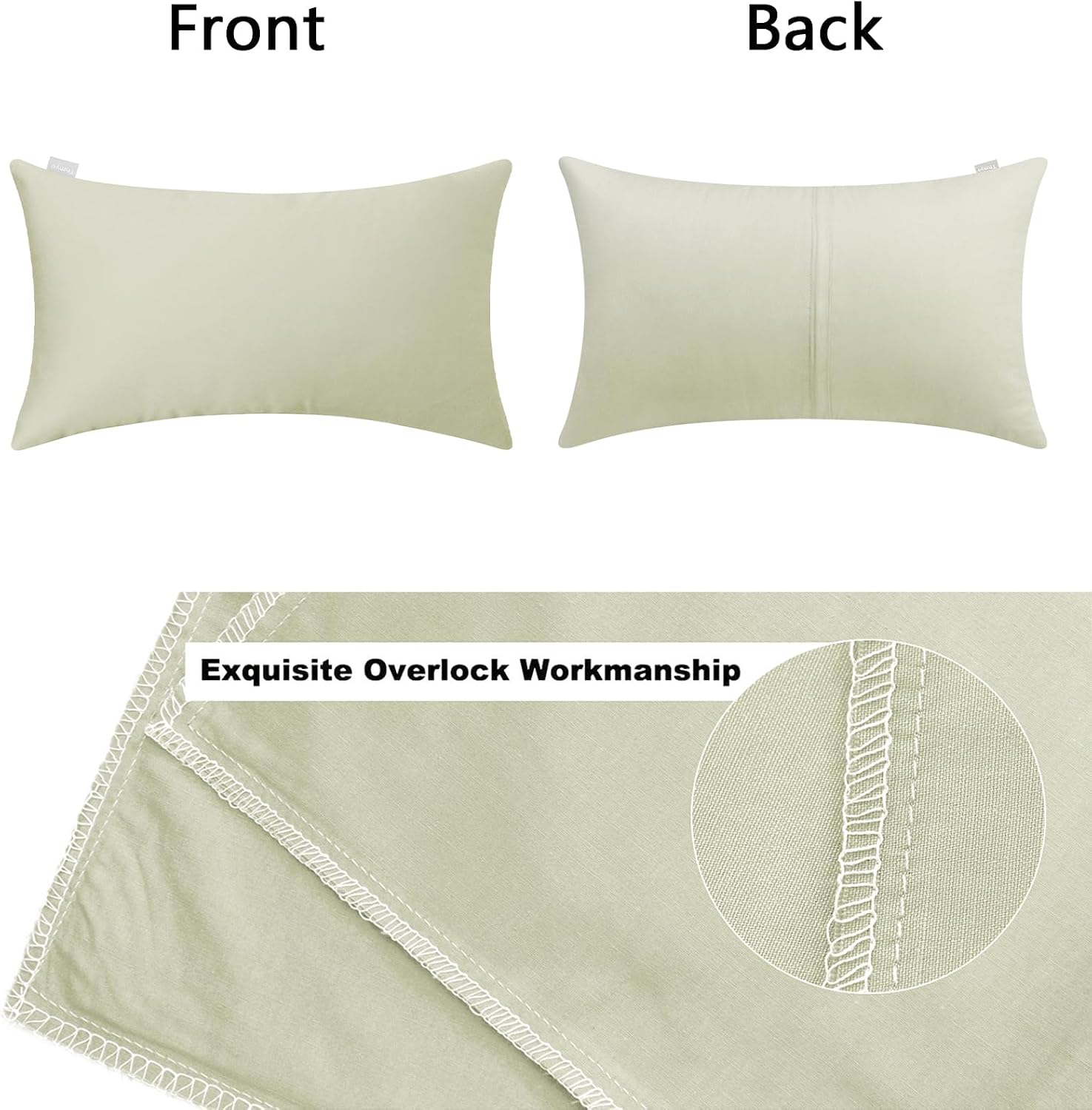 Thmyo 4-Pack 100% Cotton Christmas/Halloween Lumbar Comfortable Solid Decorative Throw Pillow Case Rectangle Cushion Cover Pillowcase Blank…