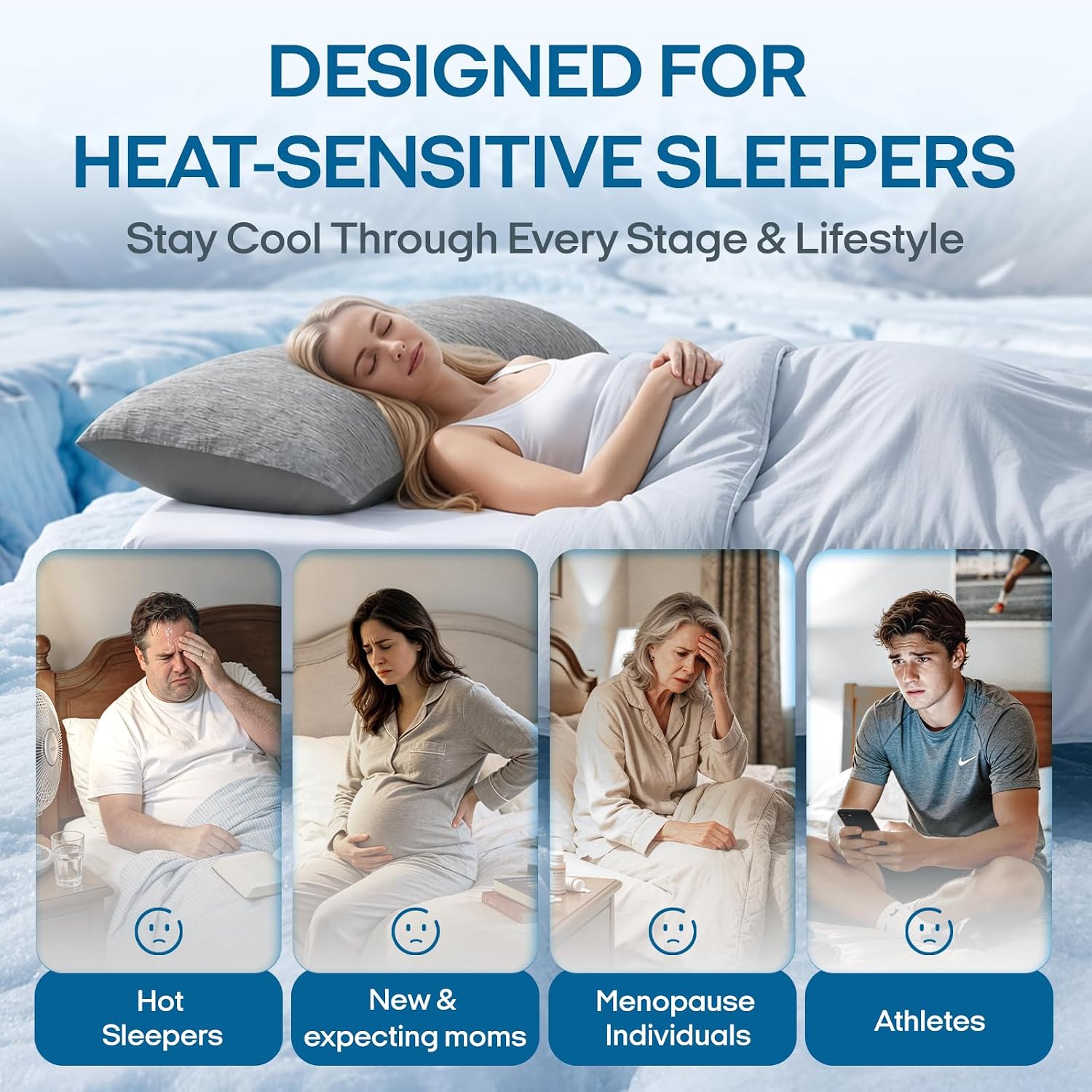 Zonli Cooling Body Pillowcase for Hot Sleepers, Breathable Body Pillow Cover, Double-Sided Cooling Fabric, Soft Silky Touch, Ideal for Nigh…