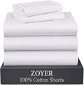 Zoyer 100% Cotton Sheets – Split King Size Percale Bedding, Cooling & Breathable, Durable with a Crisp, Soft & Comfortable Feel, 16" Deep P…
