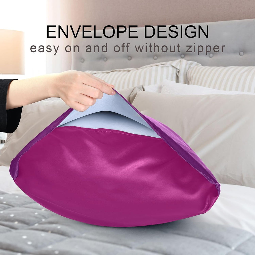 Purple Gradient Color Pillow Covers Silk Pillowcase for Hair and Skin with Envelope Closure Satin Pillowcase King Size Pillow Case for…