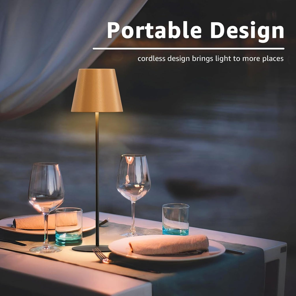 uuffoo 2 Pack Cordless Table Lamp Rechargeable 5000mAH Battery Operated Lights Touch Control LED Portable Desk Lamps 3 Color Dimming for…