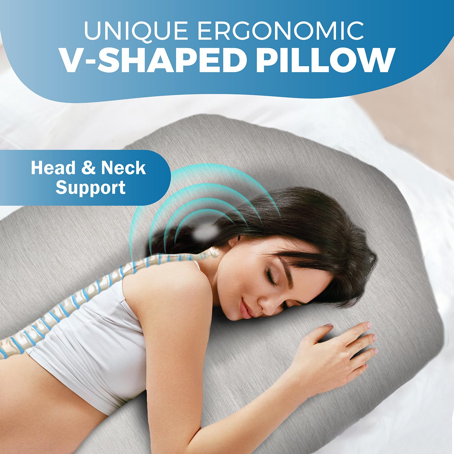Pillani Cooling Pregnancy Pillows for Sleeping – 57-Inch Maternity Pillow for Pregnant Women with Breathable, Removable Washable Cover – Su…