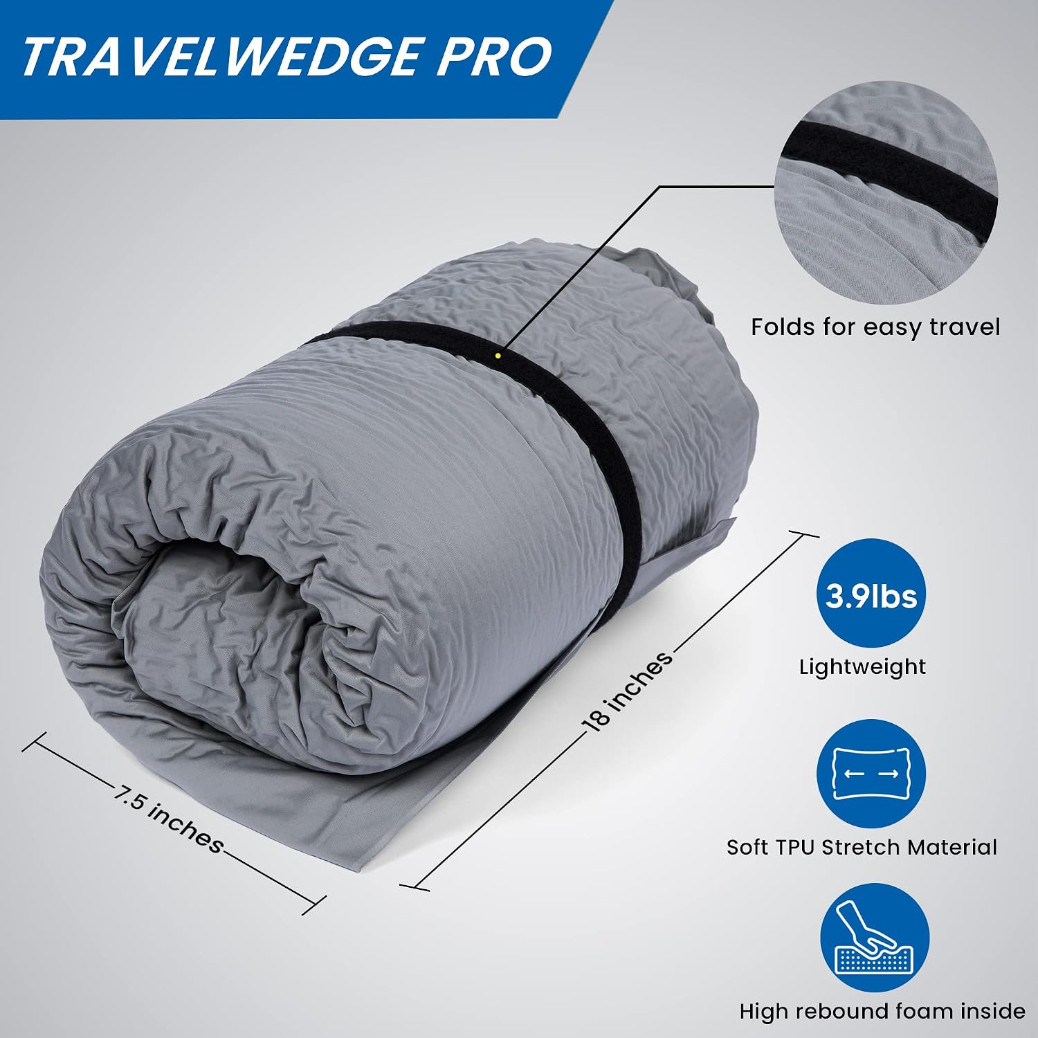Travelwedgeoffersapremiumselectionofinflatablebedwedgeproducts Self-Inflating Bed Wedge Pillow | Lightweight for Travel | Wedge Pillow for…
