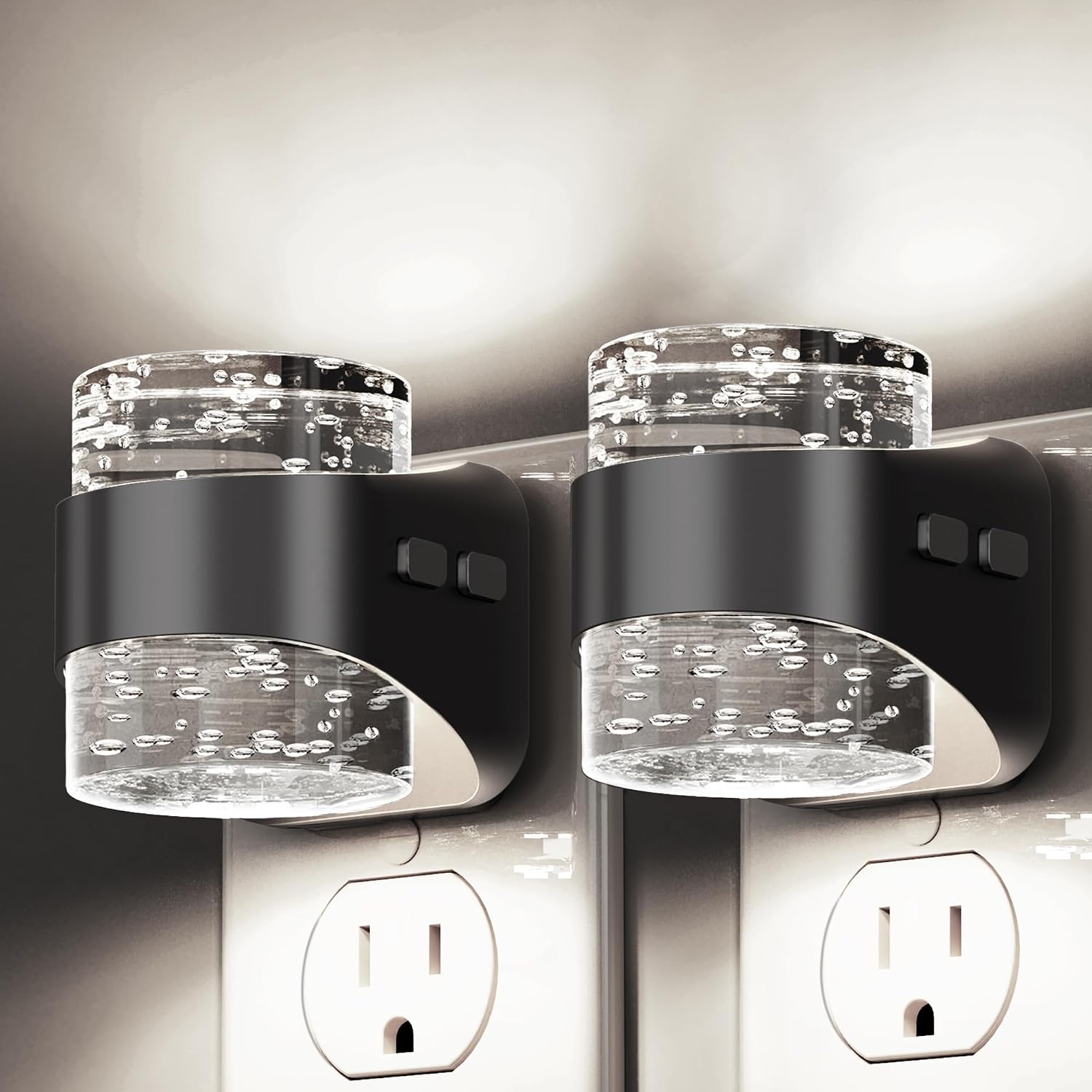 Llohasled L LOHAS LED Night Light, 2 Pack 5000K Bubble Night Lights Plug into Wall, Acrylic Night Lights with Light Sensor, Adjustable Brig…