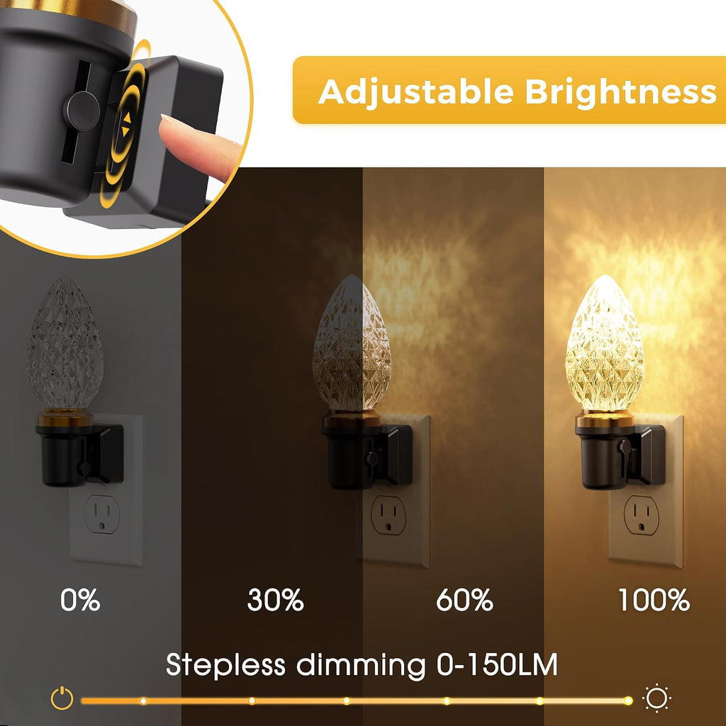 L LOHAS LED Night Light, LED Night Lights Plug into Wall, Dimmable Night Light with Auto Light Sensor, 3000K Warm White 0-100LM…