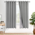Xwzo 100% Blackout Curtains 63 Inches Long with Tiebacks- Heat and Full Light Blocking, Thermal Insulated Window Panels with Grommets for B…