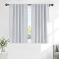 Ponydance PONY DANCE 60% Light Filtering White Curtain Panels, Kitchen Curtains Room Darkening Energy Saving Short Drapes with Back Tab for…