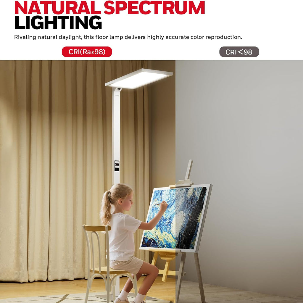 HoneywellAirComfort Honeywell 16500LM LED Floor Lamp - 06E Ultra Sunturalux Eye Caring 4000K Natural Daylight Modern Tall Reading Lamp, 160…