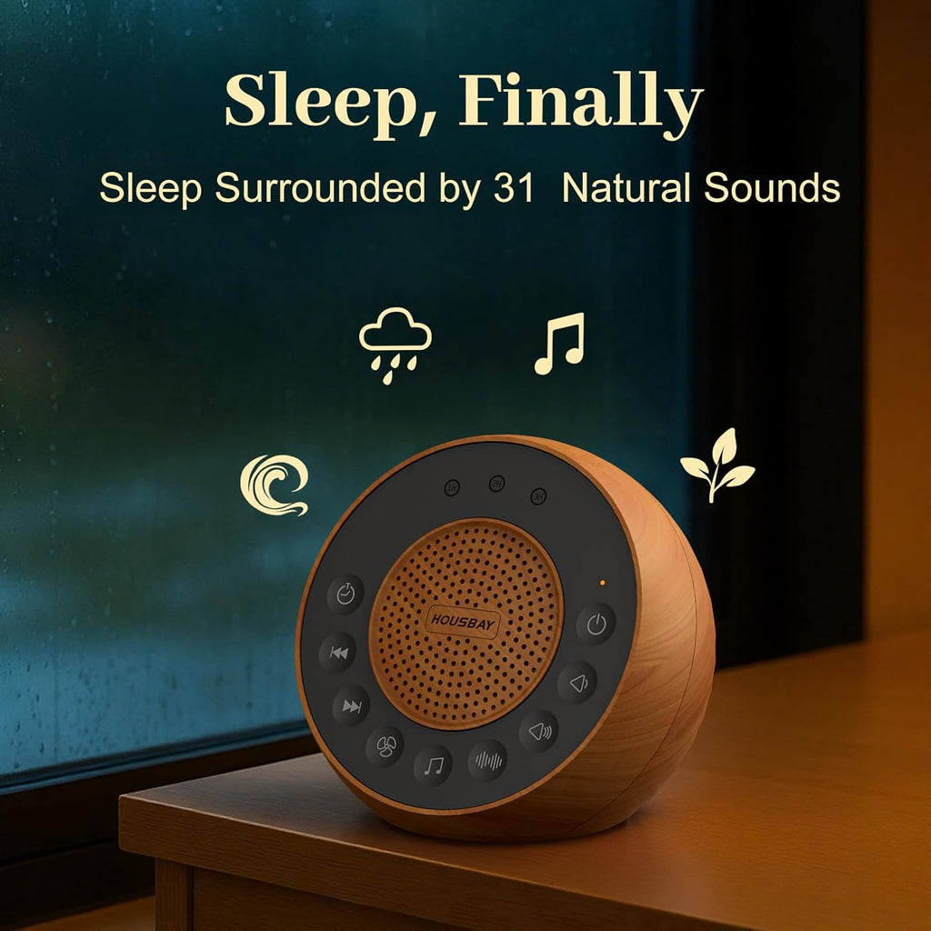 Housbay White Noise Machine with 31 Soothing Sounds, 5W Loud Stereo Sound, Auto-Off Timer, Adjustable Volume, Sleep Sound Machine for…