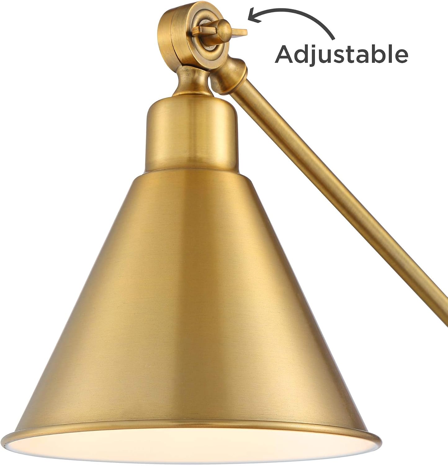 360 Lighting Wray 26 3/4" High Modern Desk Lamp with USB Charging Ports A+C Warm Brass Gold Metal Adjustable Arm Head for Bedroom Living…