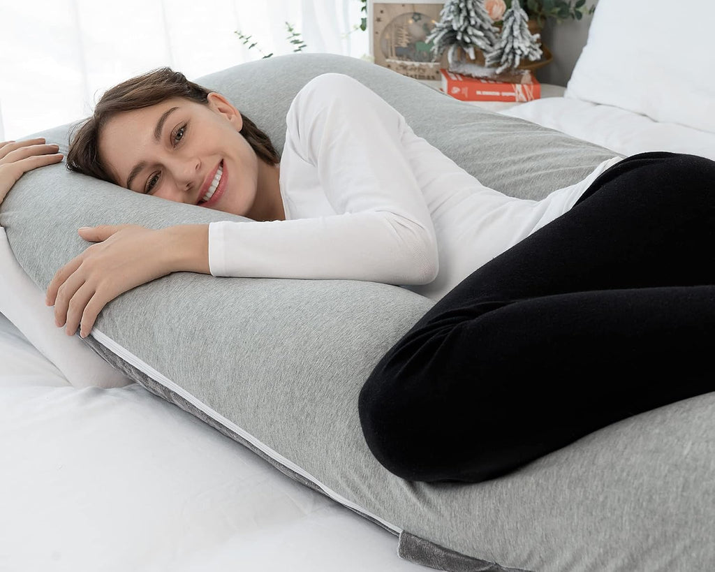 Meiz Pregnancy Pillows Cooling, Pregnancy Pillow U Shaped, Full Body Pillow and Maternity Pillow for Support Neck/Back/Legs with Pregnancy…