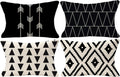 Tosewever Set of 4 Decorative Geometric 12 x 20 Inches Throw Pillow Covers - Modern Pattern Linen Rectangle Pillow Cushion Case for Sofa Co…