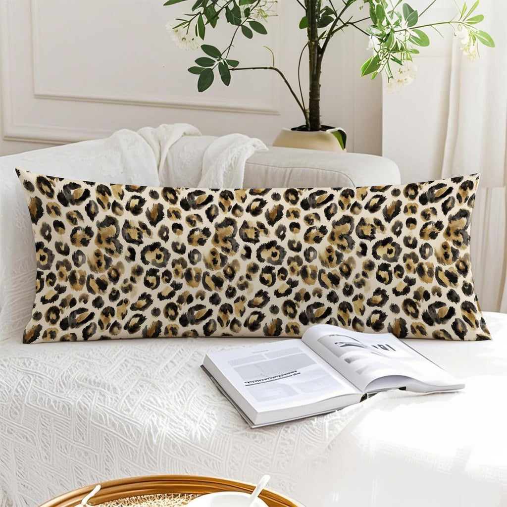 Black and Gold Leopard Print 20x54 Body Pillow Cover, Cheetah Print Room Decor, Funky Y2k Cheetah Print Decorative Long Body Pillow Cases…