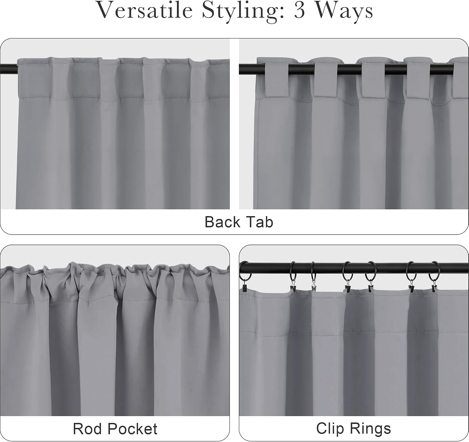 Ponydance PONY DANCE Window Curtain Panels - Thermal Insulated Draperies Light Block Curtain Drapes with Back Tab Energy Saving for Kitchen…