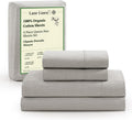 LaneLinen LANE LINEN 100% Organic Cotton Queen Sheets, Fade Resistant Printed Soft & Comfy Luxury Cotton Sheets, Percale Weave, 15" Deep Po…