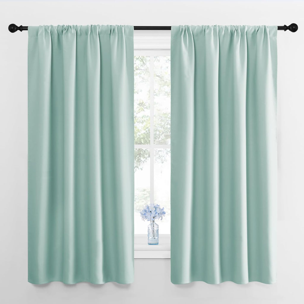 NICETOWN 2 Panels Blackout Curtains, Rod Pocket Thermal Insulated Curtains for Bedroom, Room Darkning Shading Blinds Modern Home…