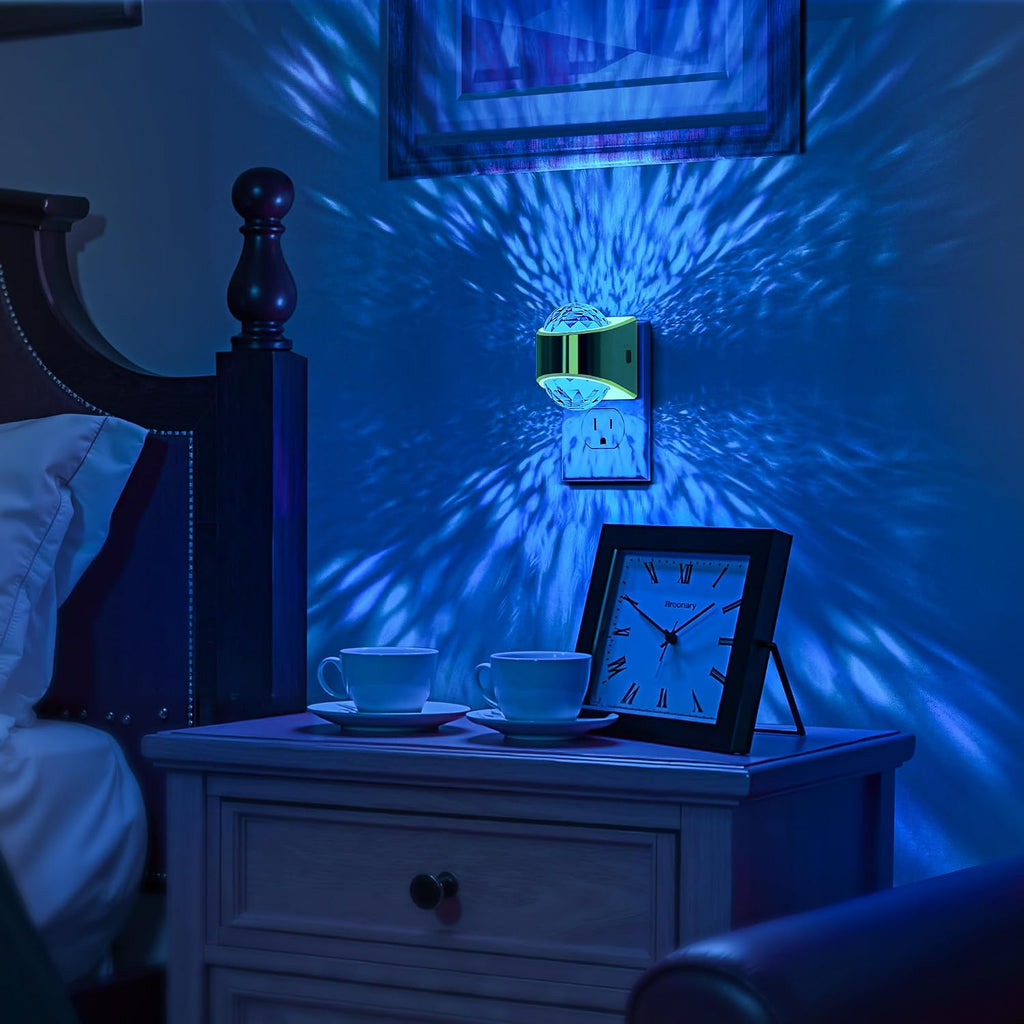 Night Lights Plug into Wall, Star Projector for Bedroom, Gold Night Light Projector for Kids, 9-Color RGB Galaxy Nightlight with Dusk to…