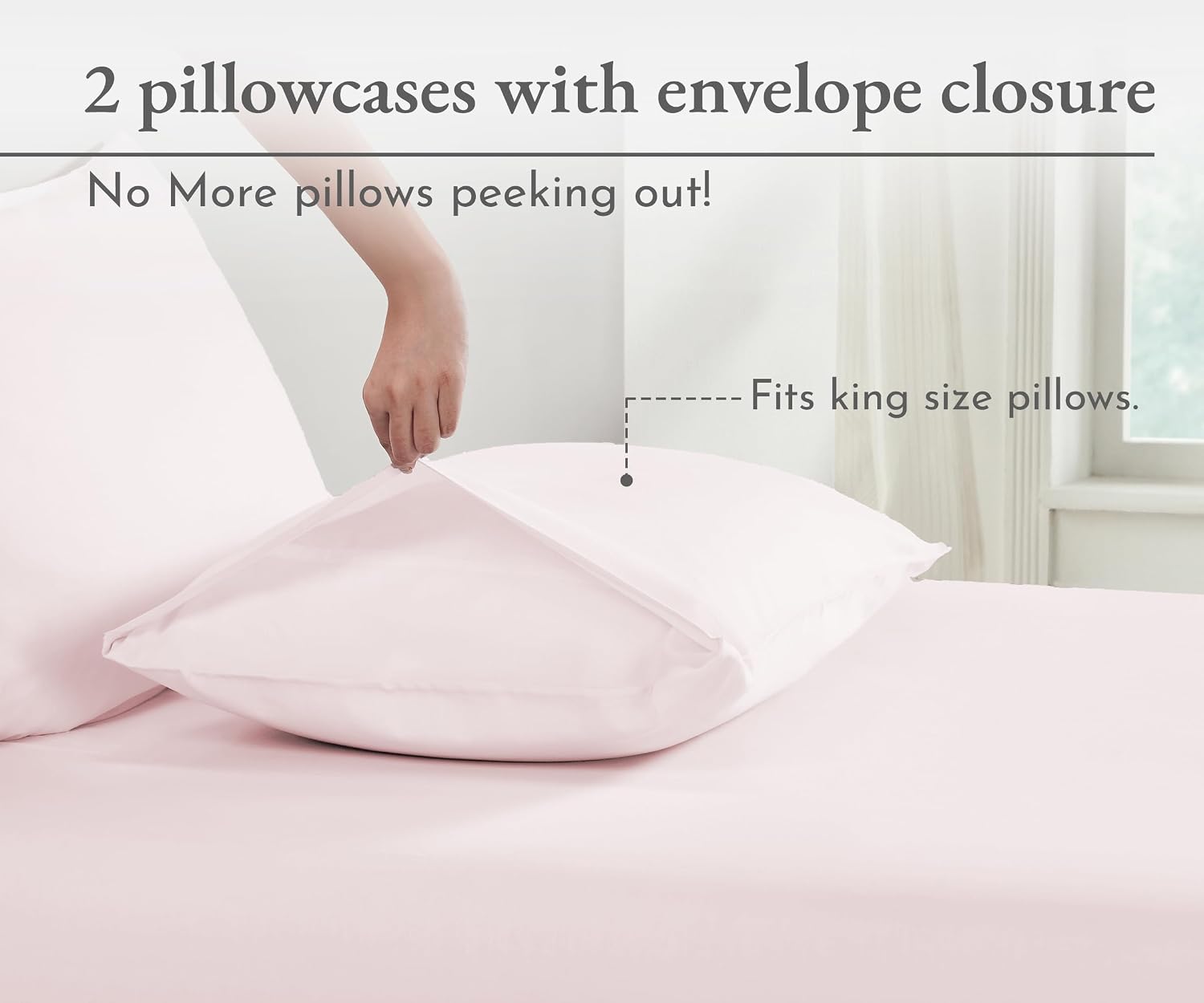 CaliforniaDesignDen California Design Den 100% Organic Cotton King Size Pillow Case Set of 2 - Soft & Crisp Percale Organic Pillow Cases, F…