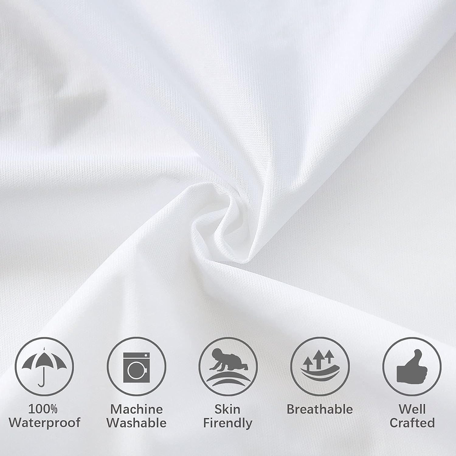Bilobanbabybedding King Pillow Protector Waterproof 4 Pack Pillow Cases with Zipper Noiseless & Breathable for King Size Pillows Machine Wa…