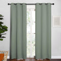 NICETOWN Window Curtain Panels, Thermal Insulated Solid Grommet Blackout Draperies/Drapes for Basement (Greyish Green, 1 Pair, 34 by…