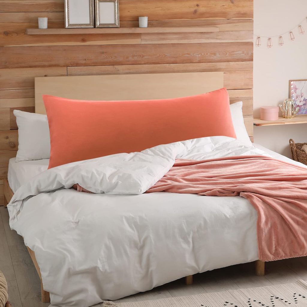 uxcell Soft Microfiber Body Pillow Cover with Zipper Closure, Long Pillow Cases for Body Pillows Weave for 90 GSM Polyester, Orange Body (2…