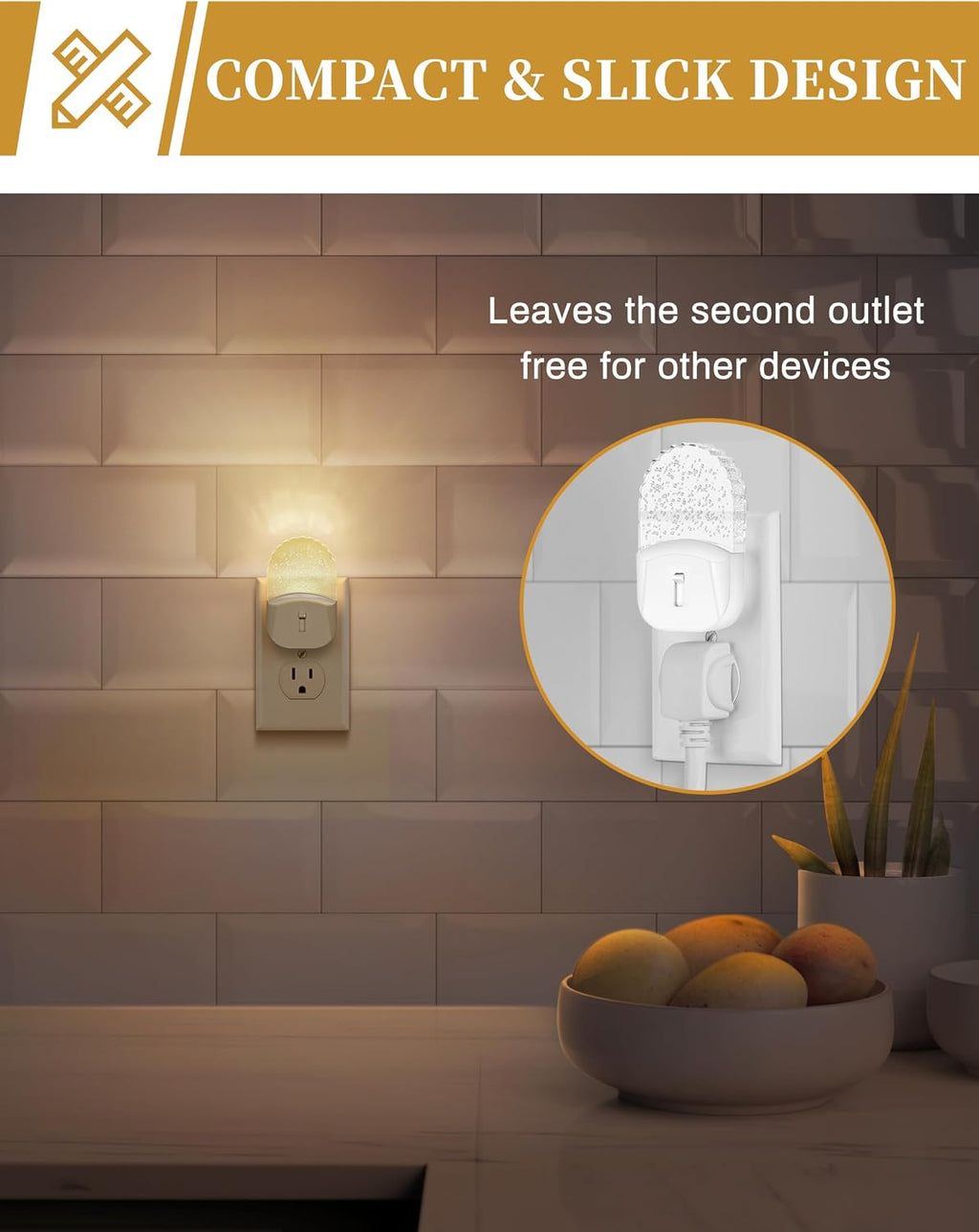 DORESshop LED Night Light, Baby Night Lights[4 Pack], Plug in NightLight with Auto Dusk to Dawn Sensor, Adjustable Brightness NightLights…