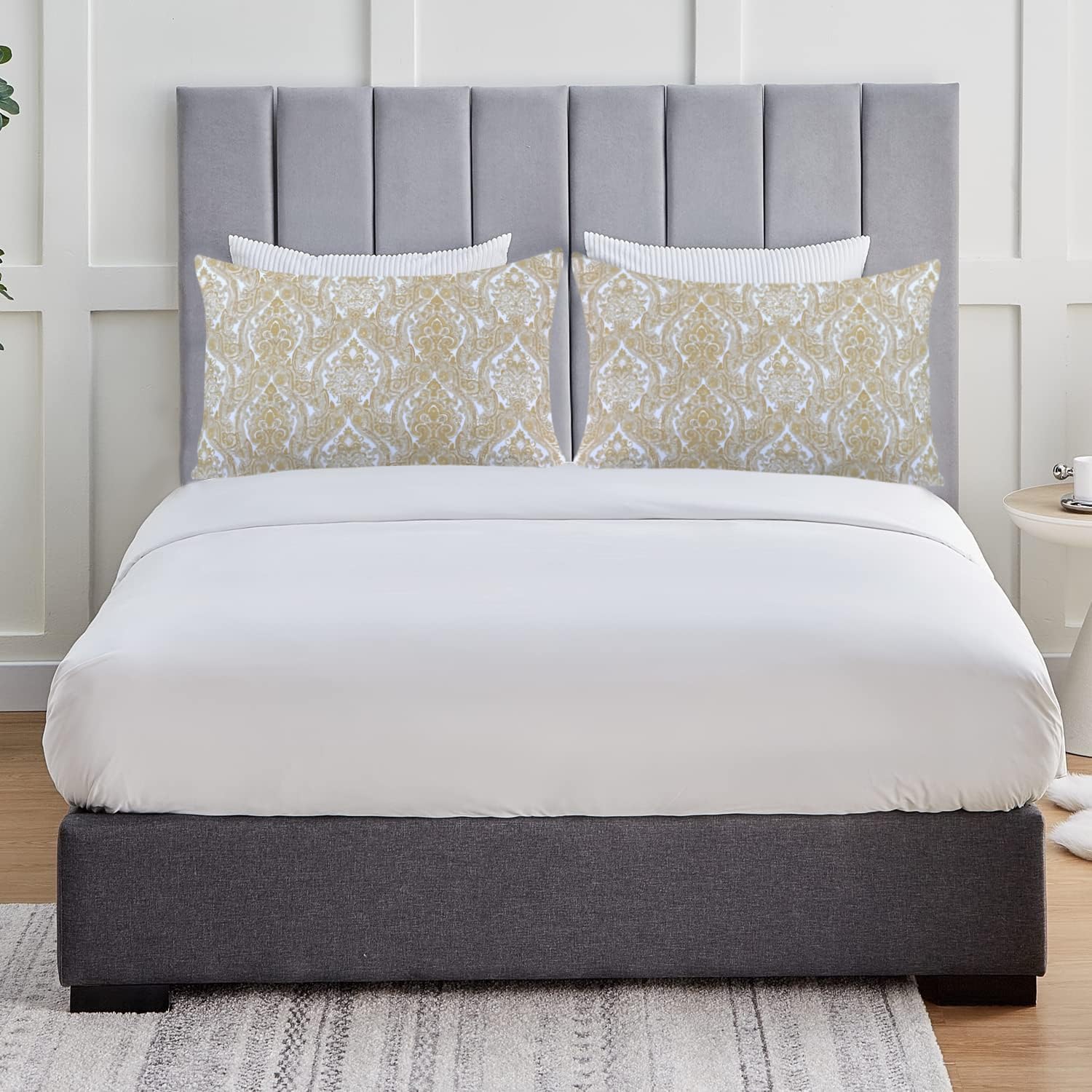 FEATHER & STITCH NEW YORK 100% Cotton 2 Piece King Pillow Cases, 300TC Ultra-Soft Pillowcases with Envelope Closure, Wrinkle- Fade- Stain…