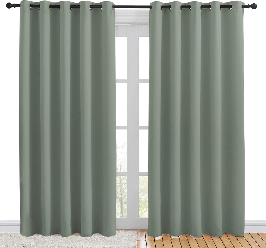 NICETOWN Blackout Draperies Curtains for Kids Room, Window Treatment Thermal Insulated Solid Grommet Blackout Drape Panels for Bedroom…