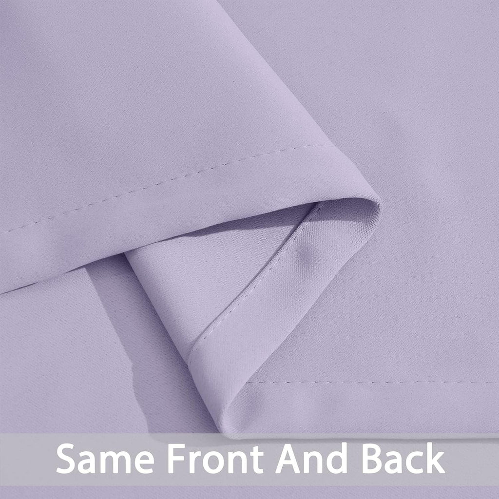 Yakamok Blackout Curtains Room Darkening Thermal Insulated Window Panels, Solid Grommet Top Drapes for Bedroom/Living Room(42Wx72L, Lilac…