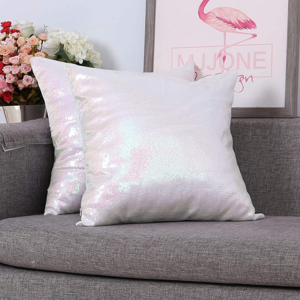 Poise3EHome 18x18 Sequin Pillow Covers, Iridescent Decorative Throw Pillow Covers for Couch, Living Room, Christmas, Set of 2…