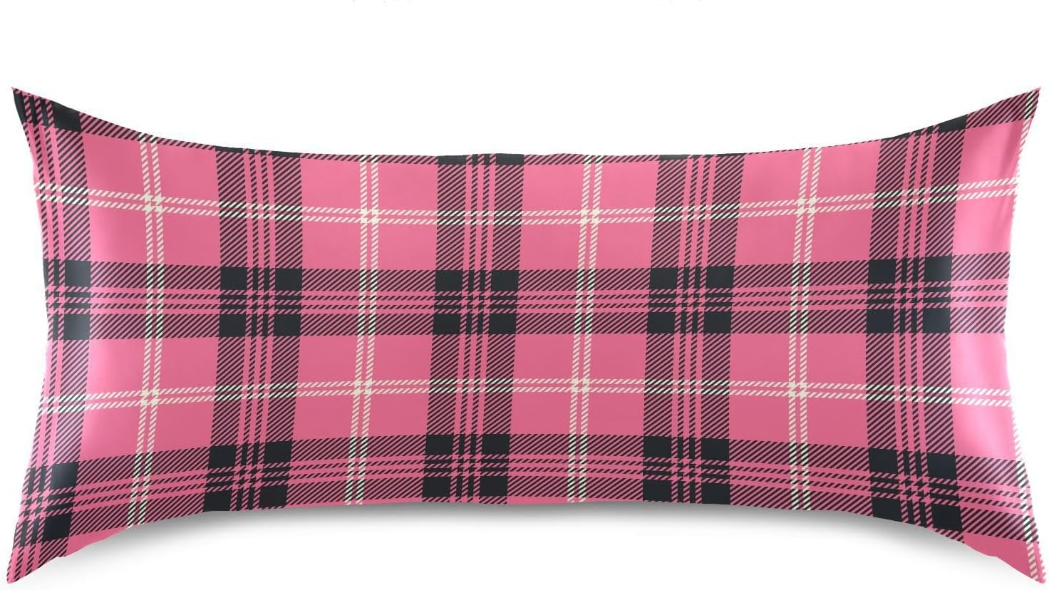 Black Buffalo Plaid Pillow Covers Silk Pillowcase for Hair and Skin with Envelope Closure Satin Pillowcase Queen Size Pillow Case for…