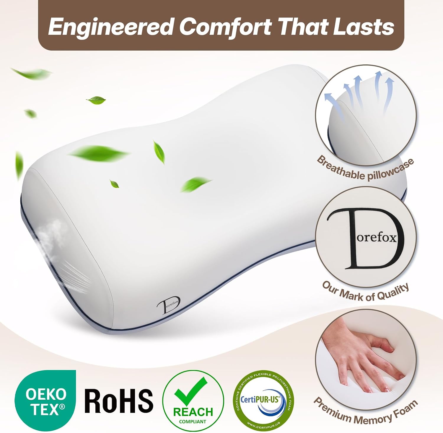 CosBed Cervical Neck Pillow for Neck Support, Adjustable Memory Foam Pillow with Customizable Height and Firmness for Side, Back, Stomach a…