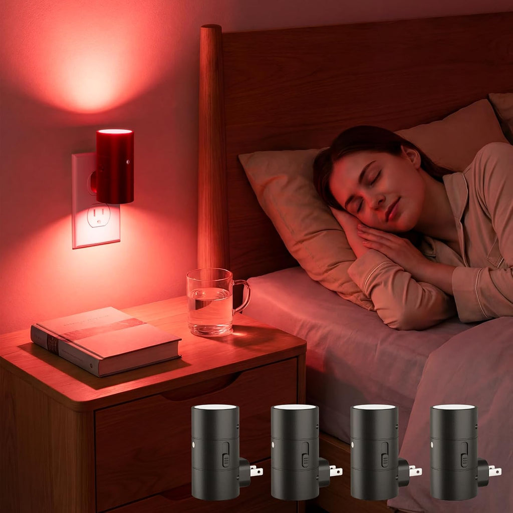 Volisun Red Night Light Plug into Wall, LED Night Lights with Light Sensor, Red, Dimmable Night Light for Christmas, Holiday Deco…