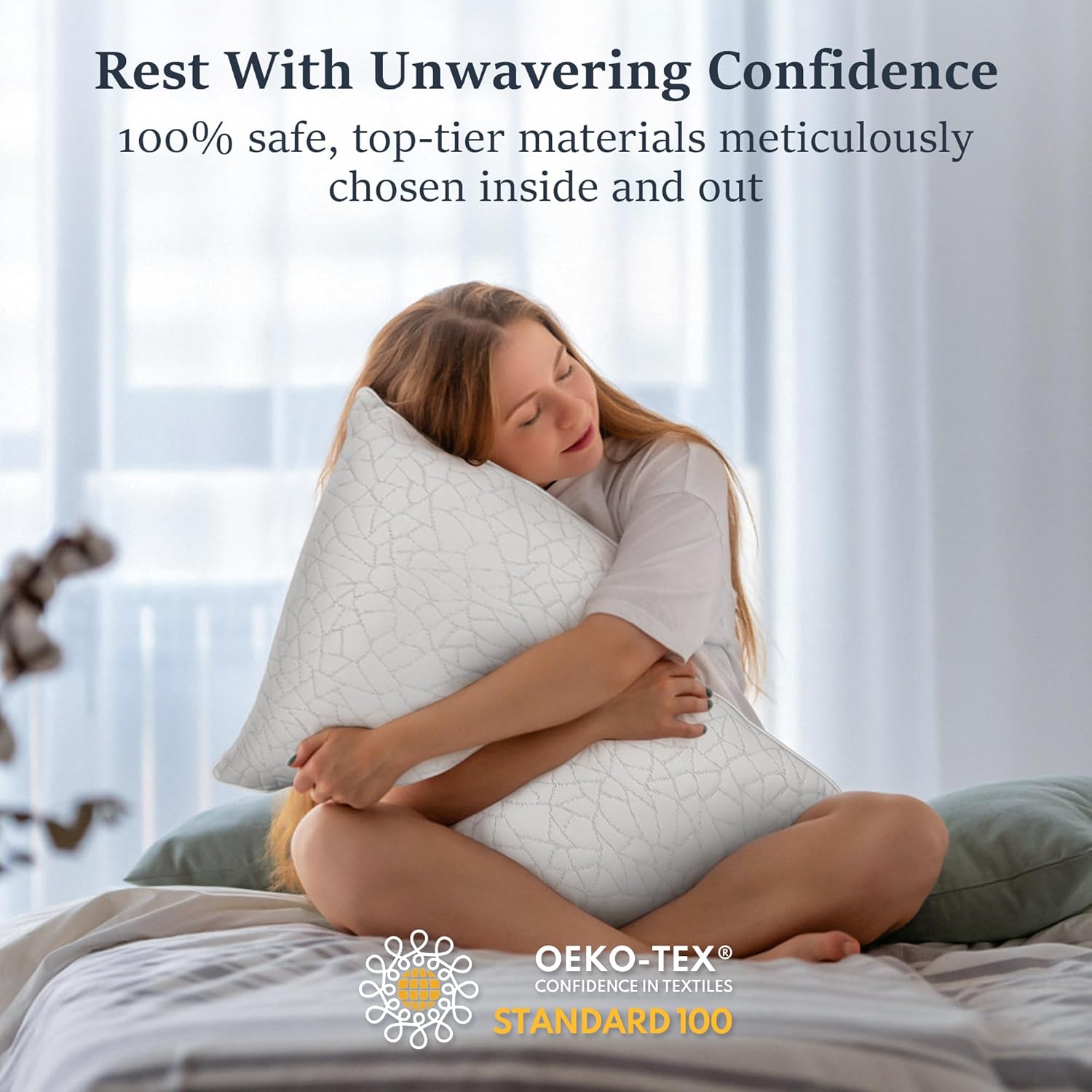 COZSINOOR Bed Pillows Queen Size - Breathable Premium Down Alternative Pillows Set of 2 for Side, Back, and Stomach Sleepers Cooling…