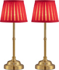 KDG Cordless LED Table Lamp Set of 2, Portables Fabric Shade Desk Lamps, 4000mAh Rechargeable Battery Powered Lighting, Dimmable Light…