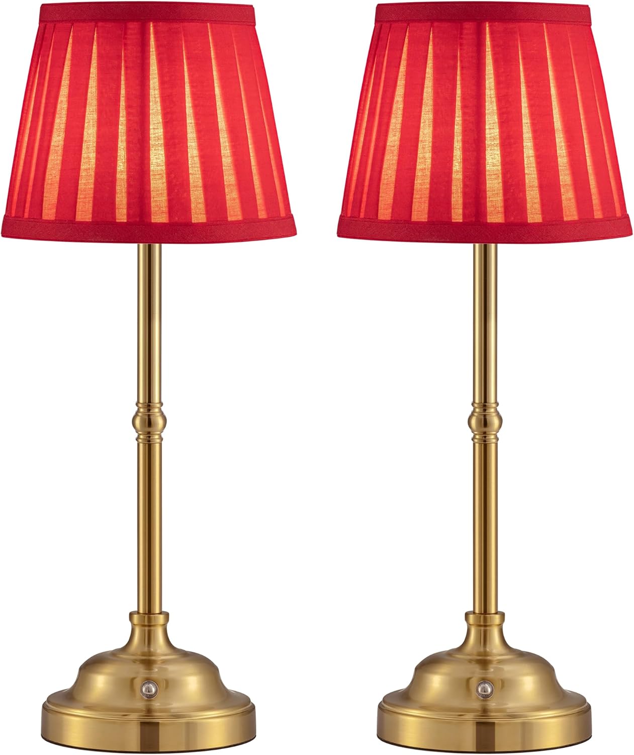 KDG Cordless LED Table Lamp Set of 2, Portables Fabric Shade Desk Lamps, 4000mAh Rechargeable Battery Powered Lighting, Dimmable Light…