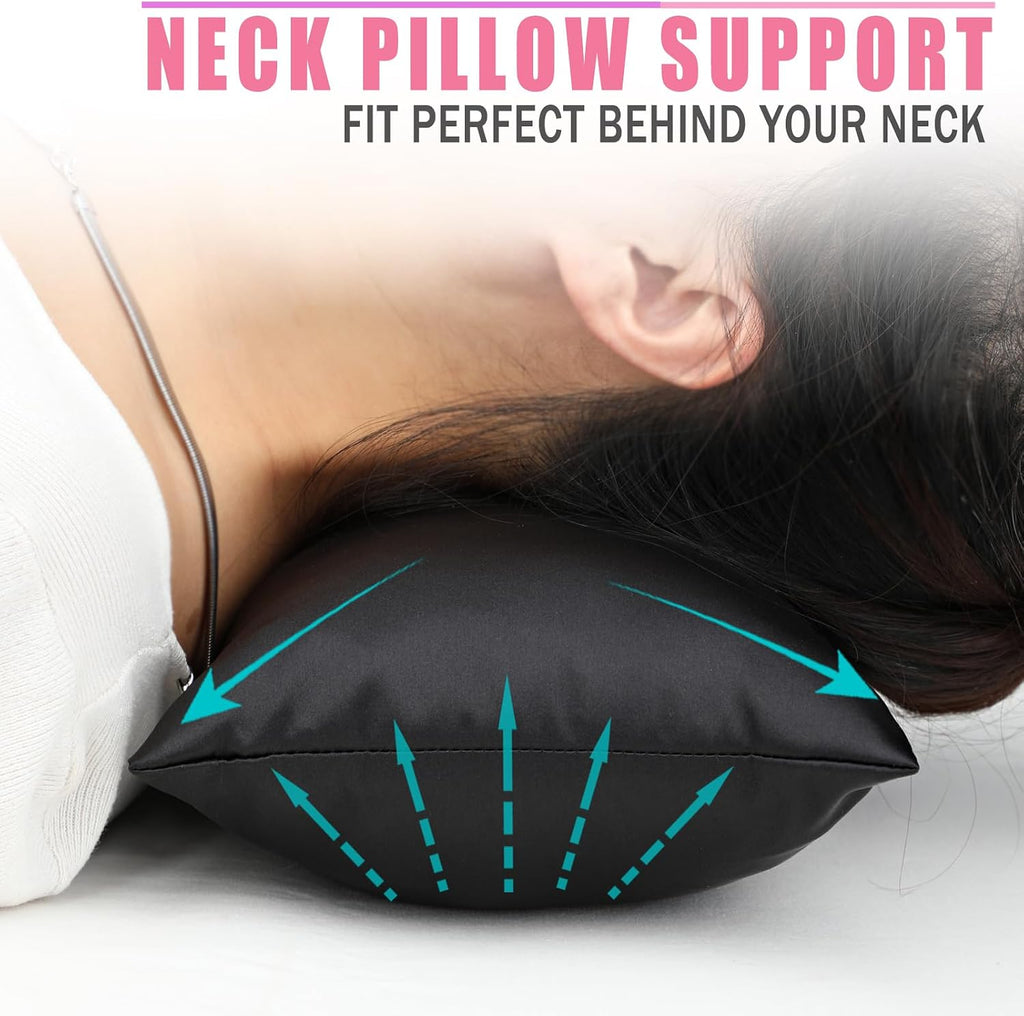BNRendles Small Neck Pillow for Recliner Chair Neck with Removable Pillowcover Little Cervical Support Cushion Tiny Pillows Sleep Nap Satin…