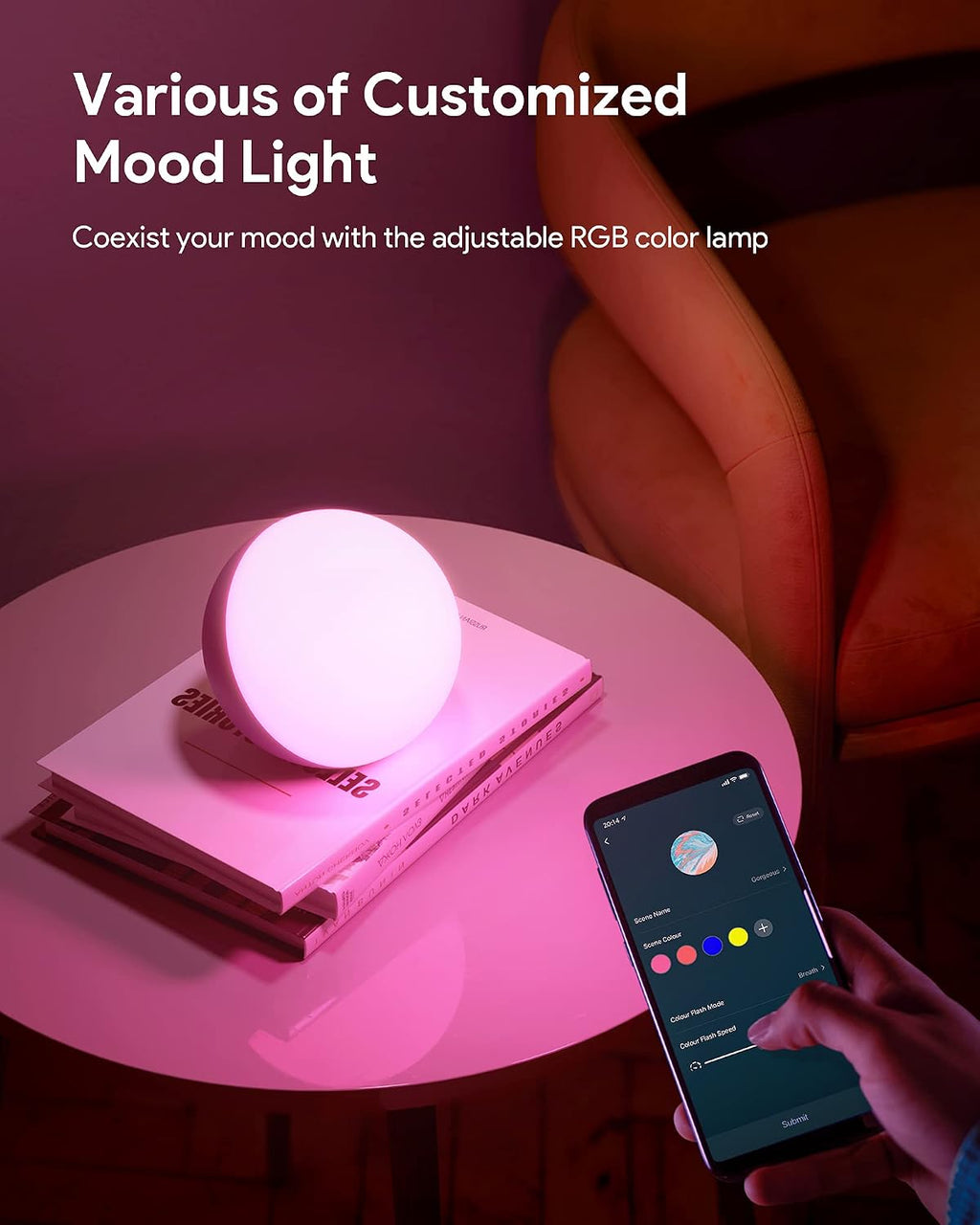 HifreeDirect Hifree Smart Table Lamp, Dimmable Desk Lamp with App/Voice Control, LED RGB Color Changing Touch Lamp, Night Lamp for Bedroom…