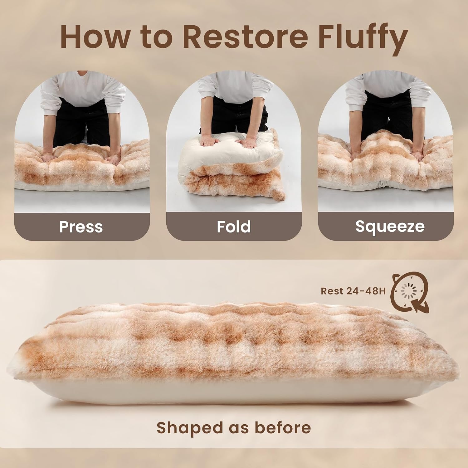 Zonli Fluffy Body Pillow for Adults, Fuzzy Faux Fur Body Pillow with Shredded Memory Foam, Adjustable Support for Side Sleepers, Pregnancy…