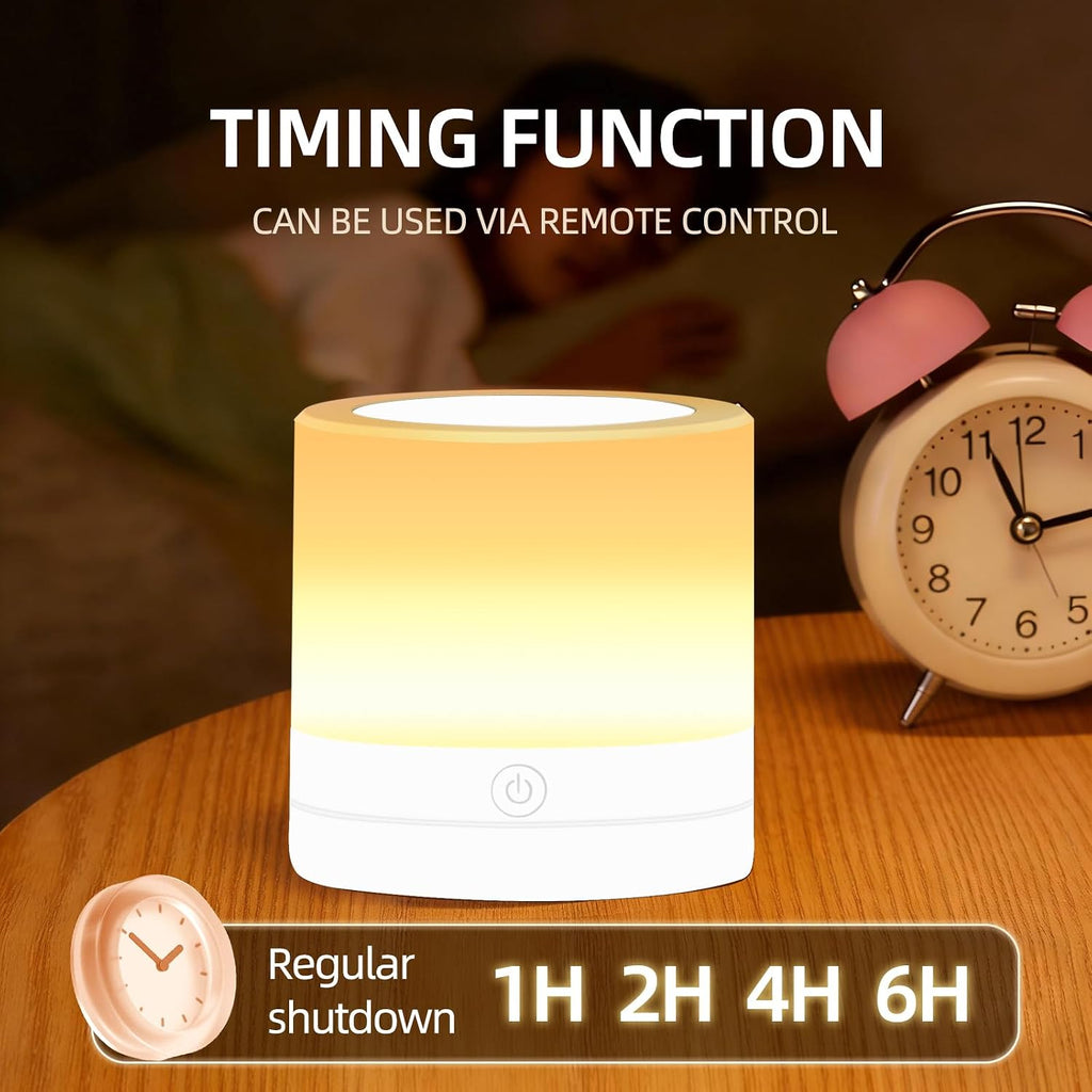 Portable Night Light for Kids, USB Rechargeable Small Desk Lamp,13 RGB Colors & 4 Brightness & 1 Remote, Touch Bedside Table Lamp for…