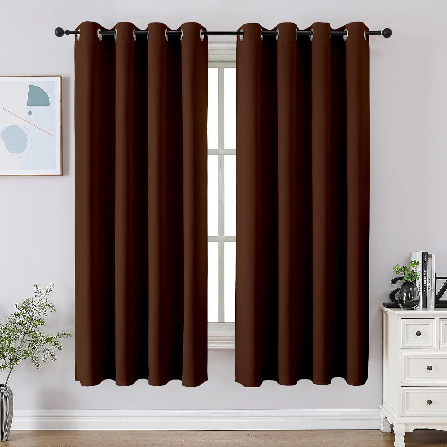 Cucraf Brown Blackout Curtains 54 inch Length 2 Panels Set, Room Darkening Drapes for Living Room Bedroom, Thermal Insulated Light Blocking…