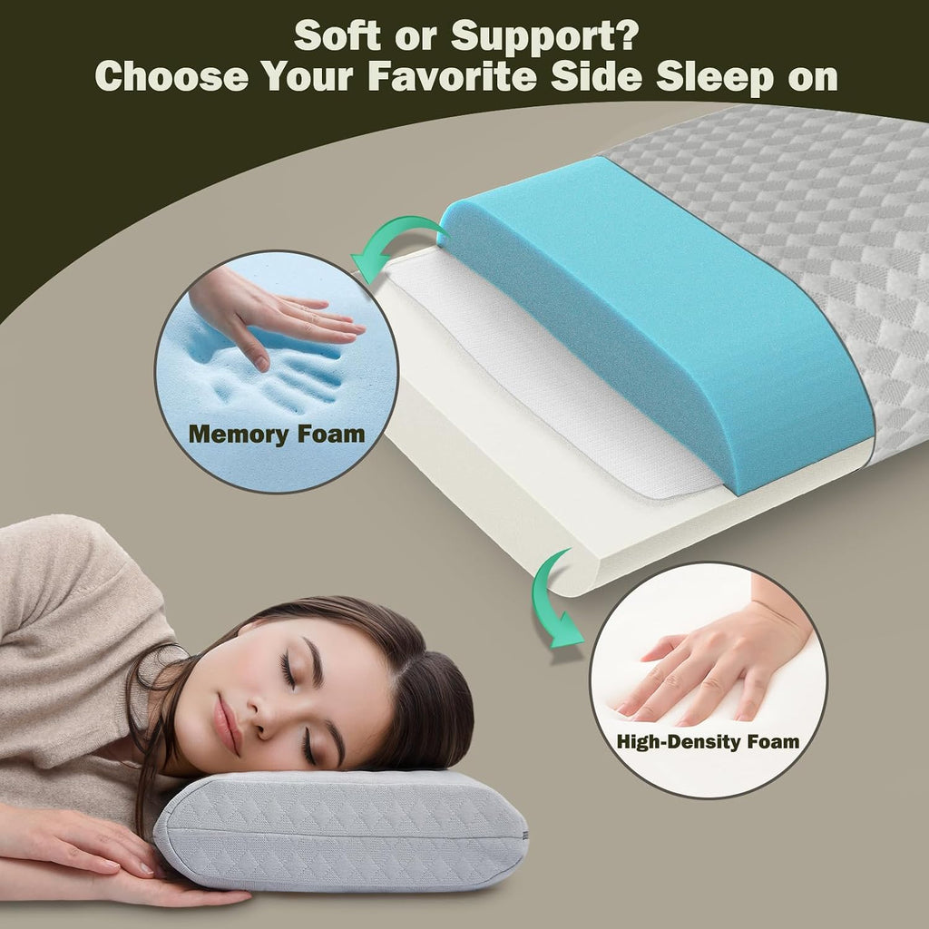 Vekkia Travel Pillow with Memory Foam, Portable and Compressible Camping Pillow with Washable Cover, Ergonomic Supportive for Sleeping…