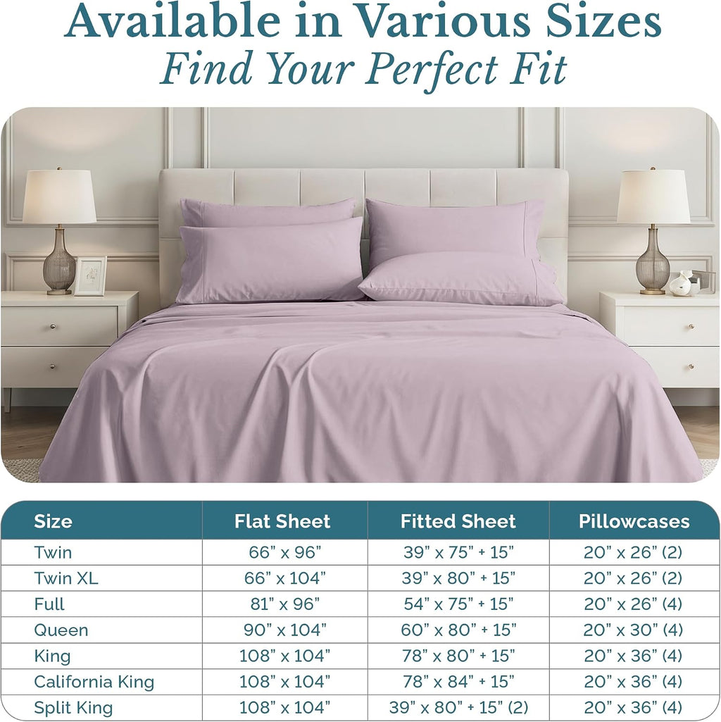 Casa Platino Queen Bed Sheets, 6 Piece 100% Cotton Set, 500 Thread Count Sateen Sheets for Queen Size Bed, Silky Smooth and Breathable…