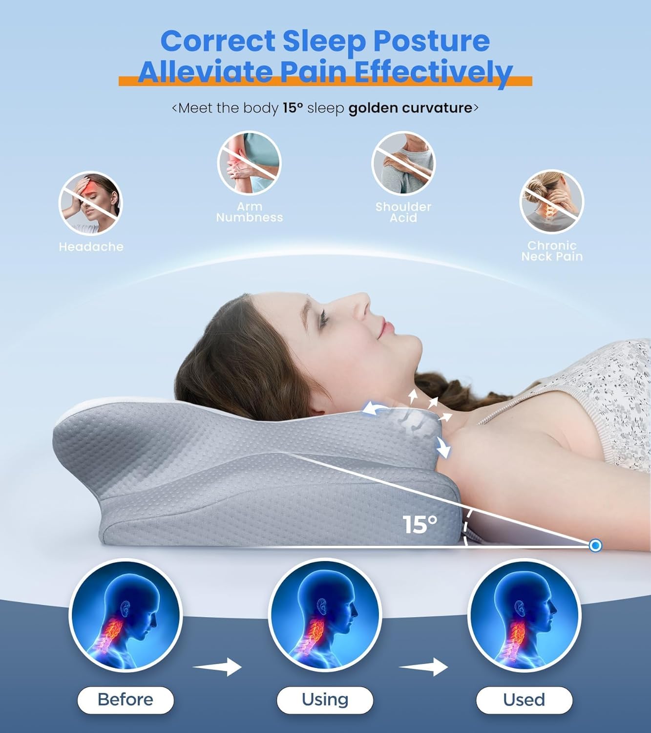 Cozyplayer Ultra Cooling Pillow for Neck Support, Adjustable Cervical Pillow Cozy Sleeping, Odorless Ergonomic Contour Memory Foam Pillows,…