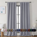 Simplebrand Ava Silver Grey Blackout Curtains for Bedroom 96 Inches Long 2 Panels, Solid Thermal Insulated, Energy Saving Living Room Windo…