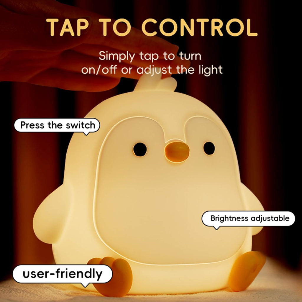 Led Cute Penguin Night Light, Dimmable Timer Nursery Kawaii Lamps, Super Squishy Silicone USB Rechargeable Touch Control Bedside Lamp…