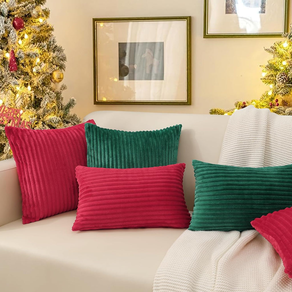 SimmoreHomeDecor Simmore Decorative Throw Pillow Covers 18x18 Set of 2, Soft Natural Plush Flannel Double-Sided Fluffy Couch Pillow Covers…
